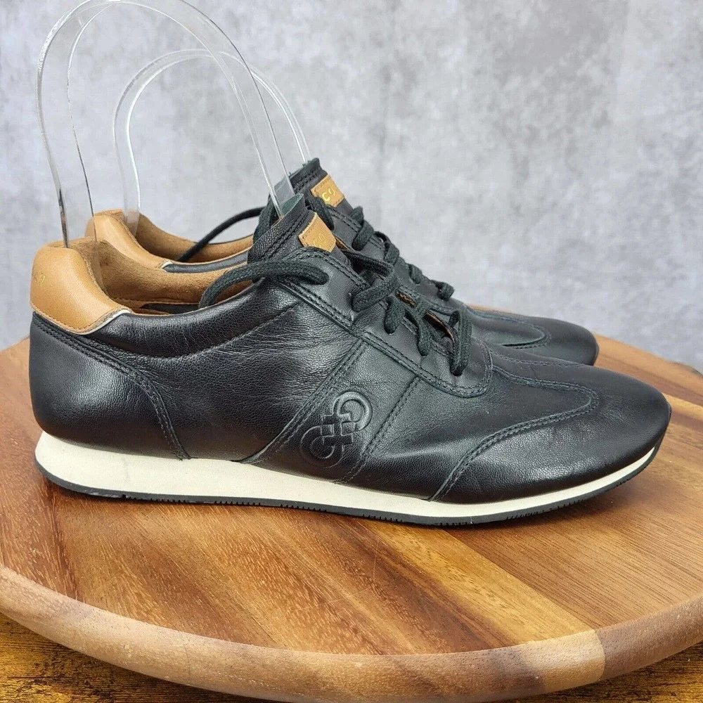 Cole Haan Shoes Womens 6 Trafton Luxe Sneakers Black Leather Lace Up Comfort